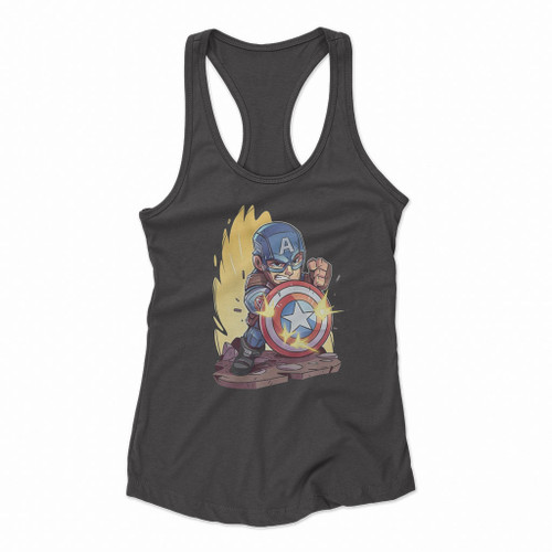 Marvel Captain America Chibi Cute Women Racerback Tank Tops