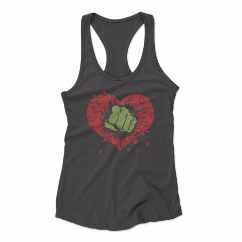 Marvel Hulk Smash Heart Women Racerback Tank Tops