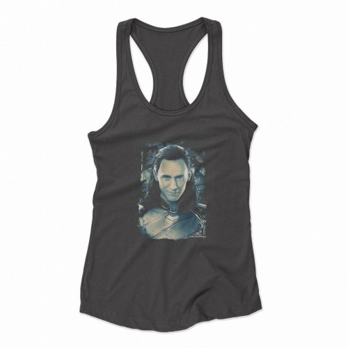 Marvel Thor Ragnarok Loki Distressed Women Racerback Tank Tops