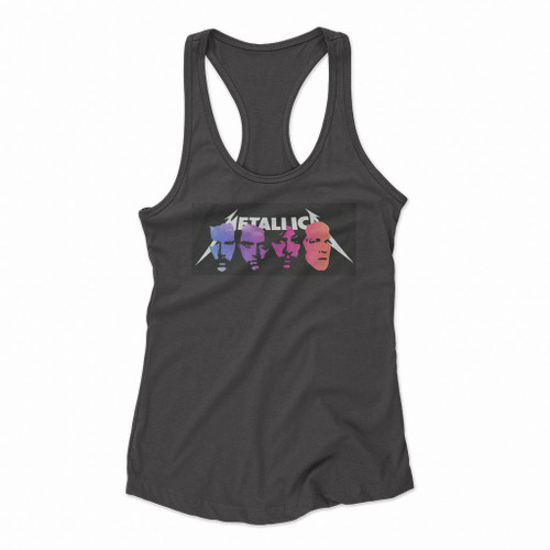 Metallica Band Four Member Retro Women Racerback Tank Tops