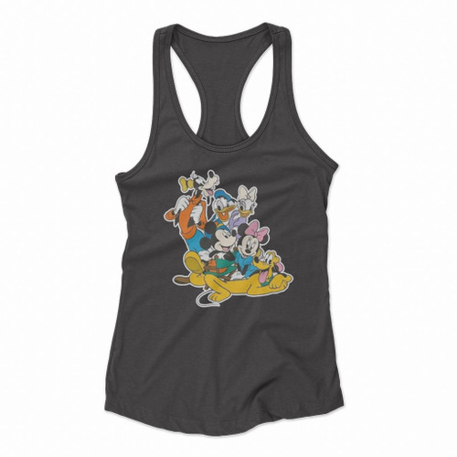 Mickey And Friends Minnie Donald Daisy Goofy Pluto Women Racerback Tank Tops