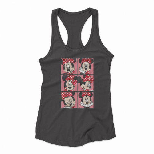 Minnie Mouse Moods Box Up Women Racerback Tank Tops