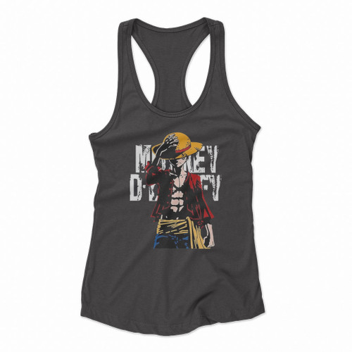 One Piece Vintage Art Monkey D Luffy Women Racerback Tank Tops