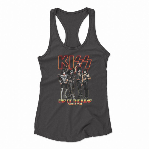 Rock Band Kiss Vintage End Of The Road World Tour Women Racerback Tank Tops