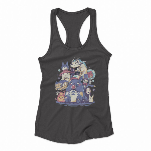 Studio Ghibli Miyazaki World Totoro Mononoke Hime Spirit Away Women Racerback Tank Tops