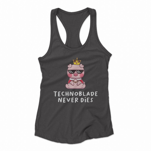 Technoblade Never Die Pig Women Racerback Tank Tops