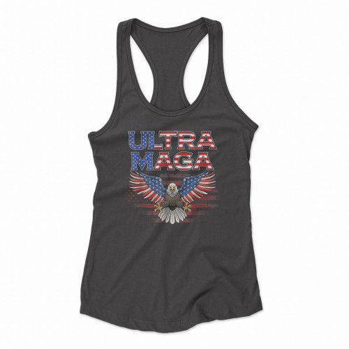 Ultra Maga Proud Ultra Maga Logo Women Racerback Tank Tops