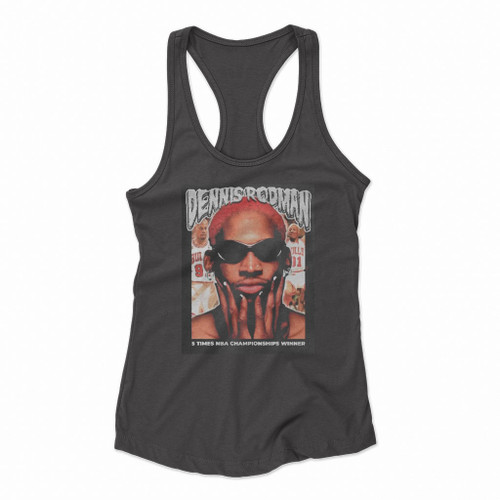 Vintage Dennis Rodman Face Women Racerback Tank Tops