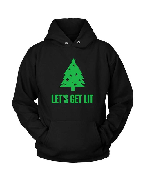Lets Get Lit Christmas Tree Unisex Hoodie