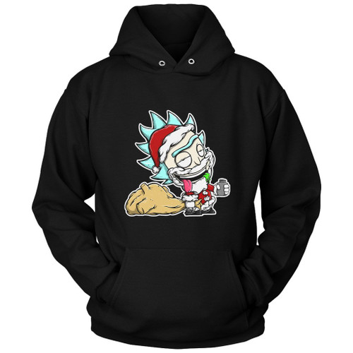 Santa Rick And Morty Christmas Drunk Rick Unisex Hoodie