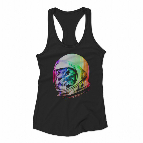 Astronaut Space Cat Women Racerback Tank Tops