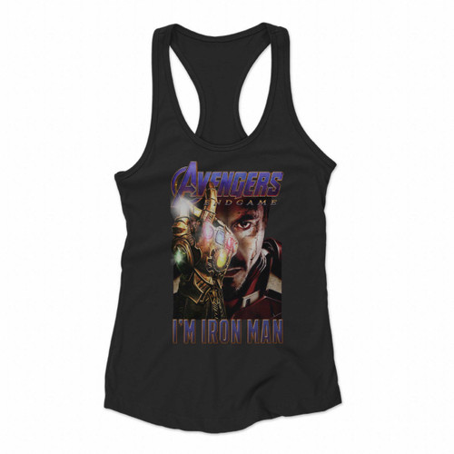 Avengers Endgame Tony Stark I Am Iron Man Women Racerback Tank Tops