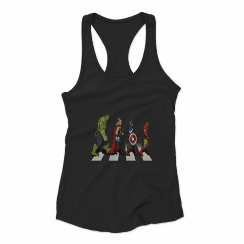 Avengers Road Abbey Road Women Racerback Tank Tops