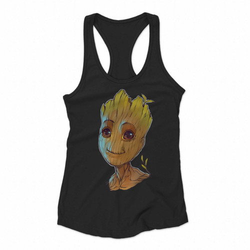 Baby Groot Smile Guardians Of The Galaxy Vol Two Women Racerback Tank Tops