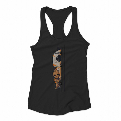 Bb8 Droid And Baby Groot Women Racerback Tank Tops
