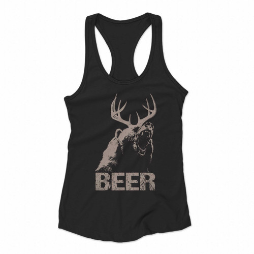 Beer Deer Bear Roar Women Racerback Tank Tops