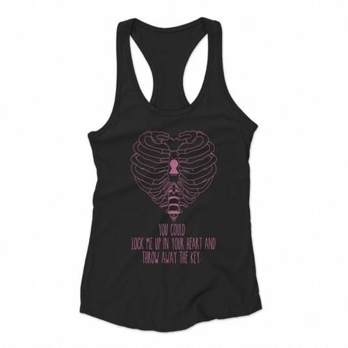 Bring Me The Horizon Rib Heart Pink Women Racerback Tank Tops