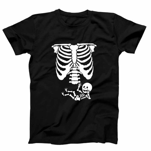 Baby Skeleton Ribs Halloween Maternity Pregnant Simple Halloween Costume Idea Design Man's T-Shirt Tee
