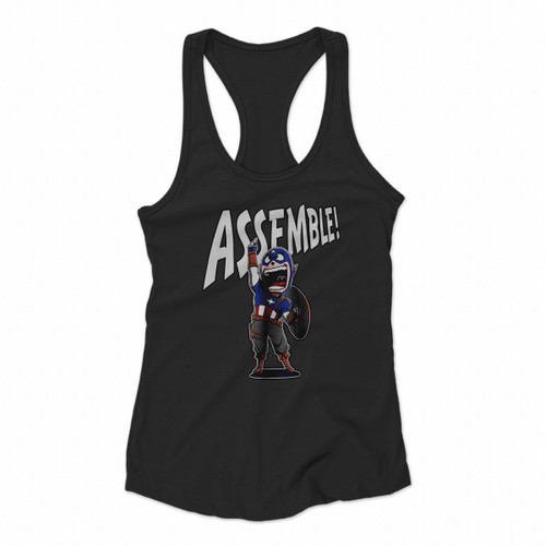 Captain America Assemble Captain America Women Racerback Tank Tops