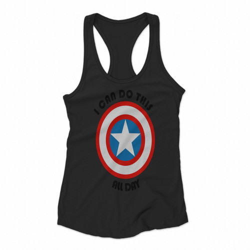 Captain America I Can Do This All Day Copy Women Racerback Tank Tops