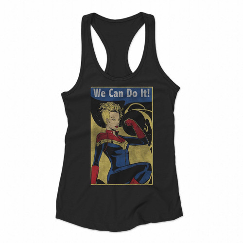 Captain Marvel Yes She Can Avengers Women Racerback Tank Tops