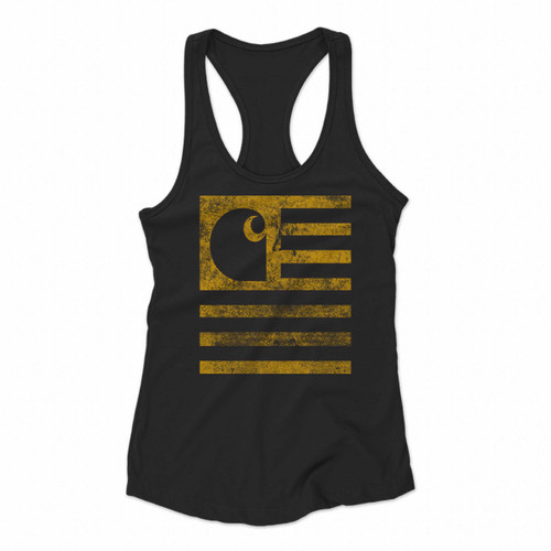 Carhartt Flag Logo Grunge Women Racerback Tank Tops