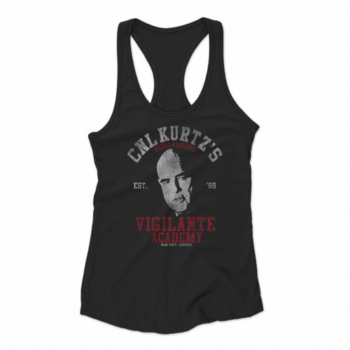 Colonel Kurtz Vigilante Academy Apocalypse Women Racerback Tank Tops