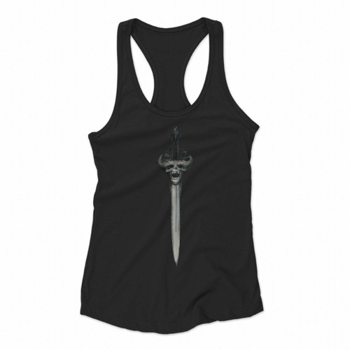 Danzig Logo Skull Sword Women Racerback Tank Tops