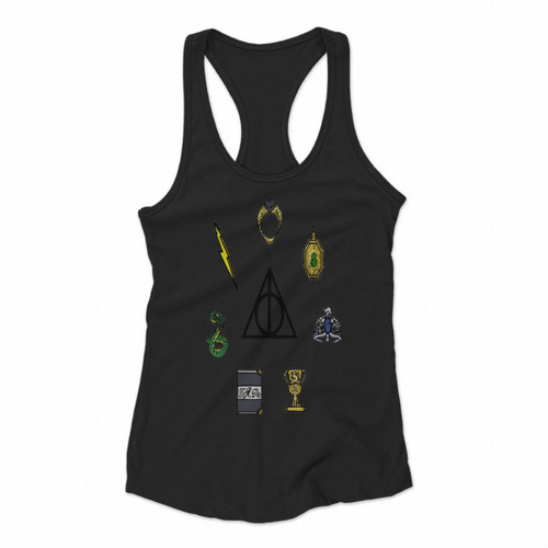 Deathly Hallows And Horcruxes Harry Potter Women Racerback Tank Tops