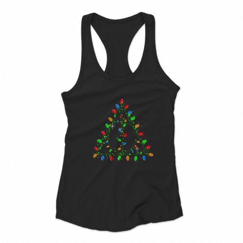 Deathly Hallows Christmas Tree Women Racerback Tank Tops