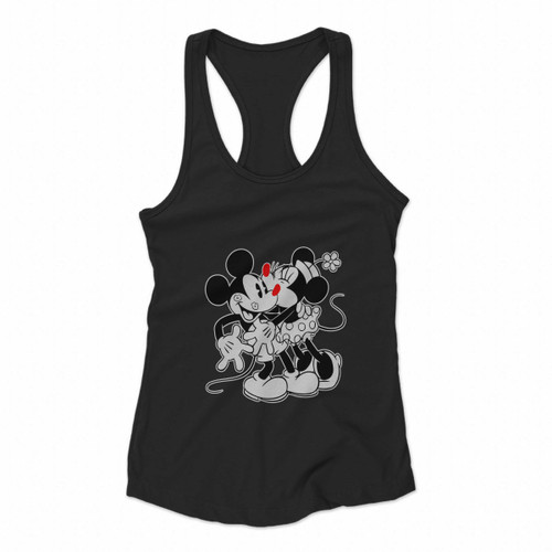 Disney Mickey Minnie Mouse Red Nose Couple Cartoon Women Racerback Tank Tops