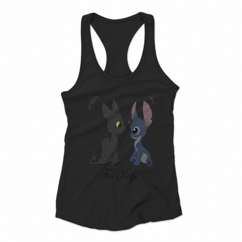 For Keeps Toothless And Stitch Women Racerback Tank Tops