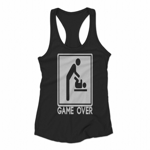 Game Over Emoticons Women Racerback Tank Tops