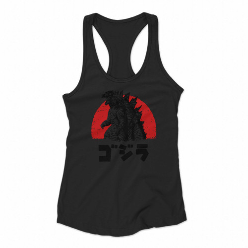 Godzilla Sunset Japan Tokyo Monster Women Racerback Tank Tops