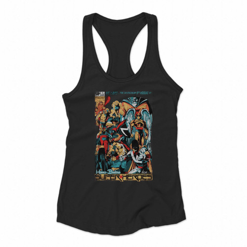 H B Super Heroes Women Racerback Tank Tops