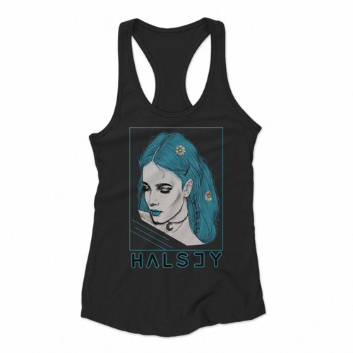 Halsey Rectangle Fan Art Women Racerback Tank Tops