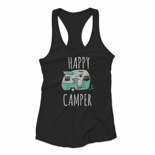 Happy Camper Women Racerback Tank Tops