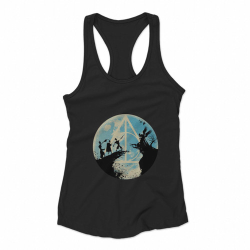 Harry Potter Deathly Hallows Story Women Racerback Tank Tops