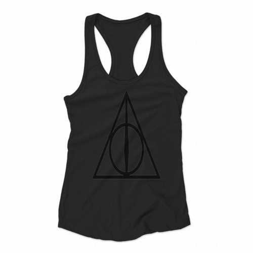 Harry Potter Deathly Hallows Symbol Triangle Art Women Racerback Tank Tops