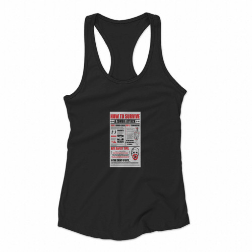 How To Survive Zombie Attack Women Racerback Tank Tops