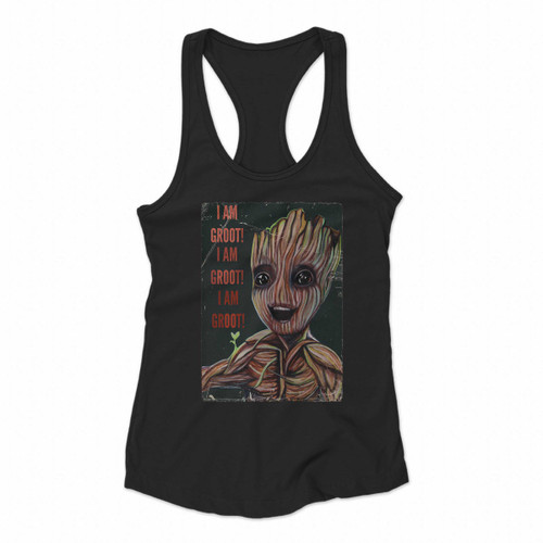 I Am Groot I Am Baby Groot Women Racerback Tank Tops