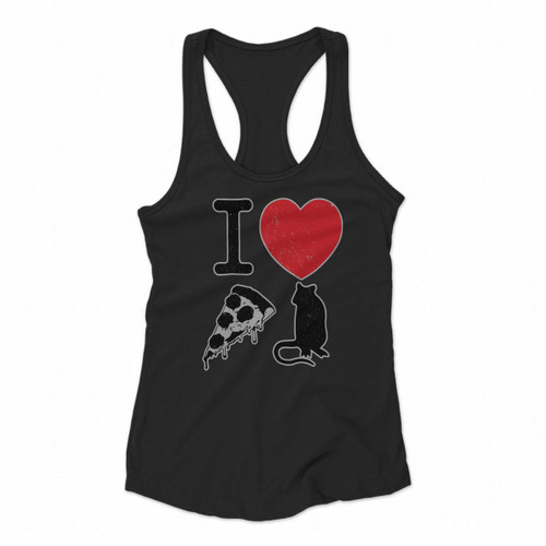 I Love Pizza Rat Women Racerback Tank Tops