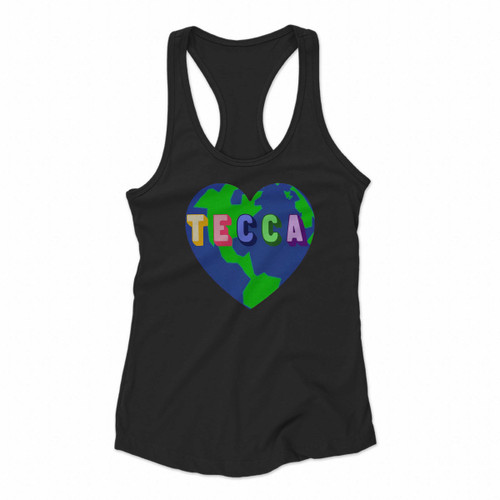 I Love You Tecca World Map Hiphop Women Racerback Tank Tops