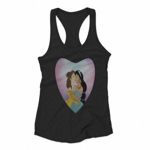 Jasmine And Beauty Princess Gay Pride Women Racerback Tank Tops