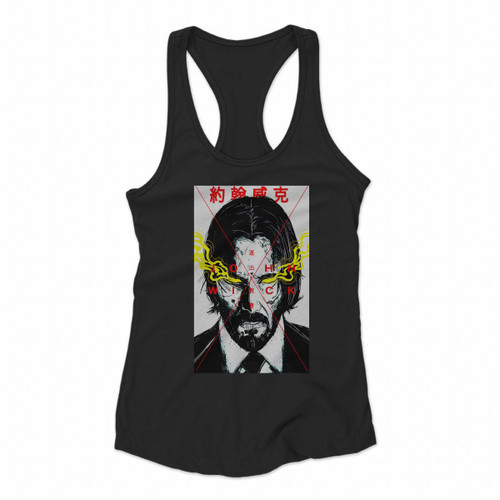 John Wick Poster Art Women Racerback Tank Tops John Wick Poster Art Women Racerback Tank Tops