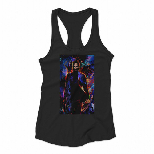 John Wick Water Colors Art Women Racerback Tank Tops John Wick Water Colors Art Women Racerback Tank Tops