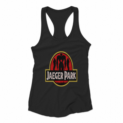 Jurassic Park Pacific Rim Parody Women Racerback Tank Tops