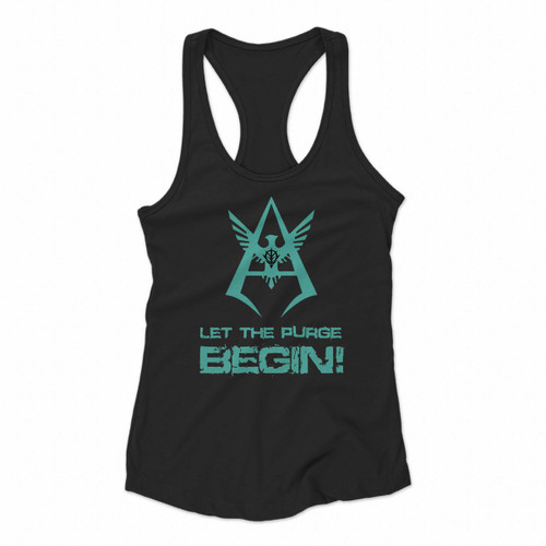 Let The Purge Begin Logo Women Racerback Tank Tops