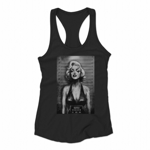 Marilyn Monroe Mugshot Women Racerback Tank Tops