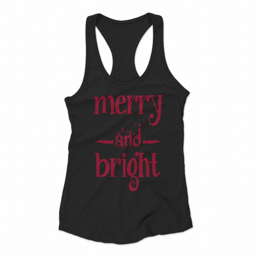 Merry And Bright Christmas Women Racerback Tank Tops